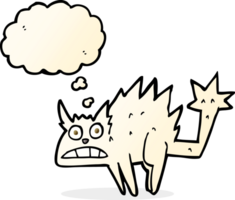 cartoon frightened cat with thought bubble png