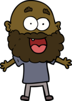 cartoon crazy happy man with beard png