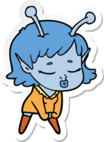 autocollant d'un dessin animé mignon fille extraterrestre png