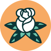 iconic tattoo style image of a single rose png