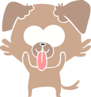 flat color style cartoon dog with tongue sticking out png