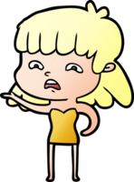 Cartoon besorgte Frau png