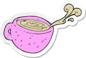 pegatina de una taza de café de dibujos animados png