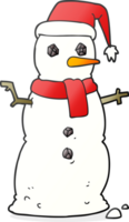 hand drawn cartoon snowman png