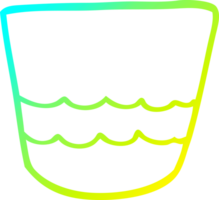 cold gradient line drawing of a cartoon pot png