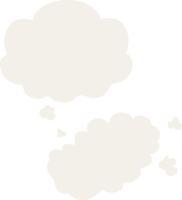 cartoon puff of smoke with thought bubble in retro style png