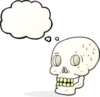 hand drawn thought bubble cartoon halloween skull png
