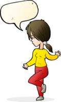 cartoon girl dancing with speech bubble png