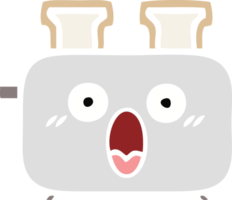 flat color retro cartoon of a of a toaster png