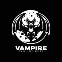 vampiro mínimo logo diseño, icono, ilustración vector