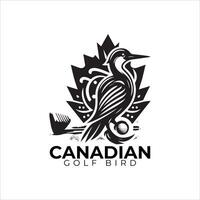 Canadian golf bird logo, icon, minimal logo, silhouette, illustration vector