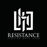 Resistance logo design, resistance minimal logo design, icon, black and white color vector