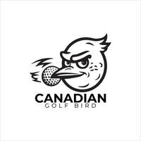 Canadian golf bird logo, icon, minimal logo, silhouette, illustration vector