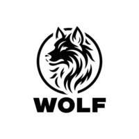 wolf logo illustration, icon, silhouette design vector