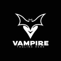 vampiro mínimo logo diseño, icono, ilustración vector