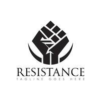 Resistance logo design, resistance minimal logo design, icon, black and white color vector