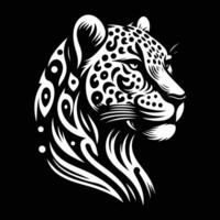 leopardo ilustración diseño negro y blanco color vector