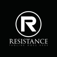 Resistance logo design, resistance minimal logo design, icon, black and white color vector