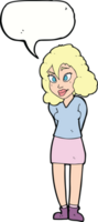 Cartoon verwirrte Frau mit Sprechblase png