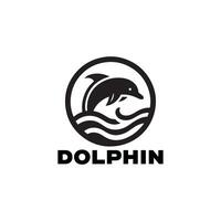 delfín saltando logo icono ilustración en blanco antecedentes diseño estilo vector