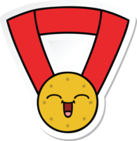 sticker van een leuke cartoon gouden medaille png