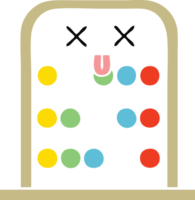 flat color retro cartoon of a abacus png