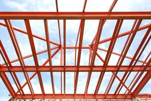 Rust proof steel structure with blue sky background photo