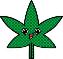 comic book style cartoon of a marijuana leaf png