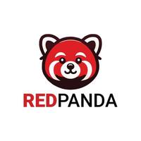 rojo panda logo diseño estilo vector