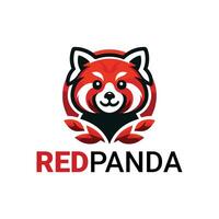 rojo panda logo diseño estilo vector