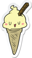 sticker of a cute cartoon ice cream png