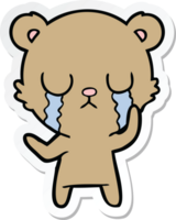 sticker of a crying cartoon bear png