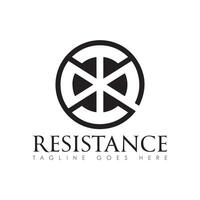 Resistance logo design, resistance minimal logo design, icon, black and white color vector