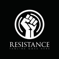 Resistance logo design, resistance minimal logo design, icon, black and white color vector