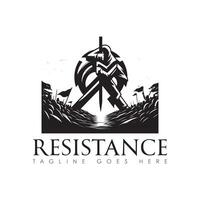 Resistance logo design, resistance minimal logo design, icon, black and white color vector