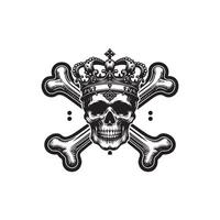 custom skull crown illustration design style vector