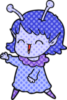 garota alienígena de desenho animado rindo png