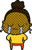 cartoon crying old lady png