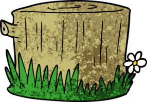 tecknad serie träd stubbe png