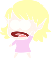 niña elfa sorprendida de dibujos animados de estilo de color plano png