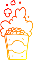 chaud pente ligne dessin de une dessin animé pop corn png