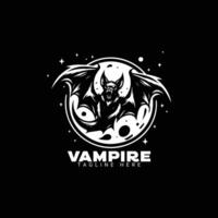 vampiro mínimo logo diseño, icono, ilustración vector