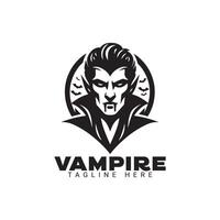 vampiro mínimo logo diseño, icono, ilustración vector