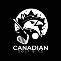 Canadian golf bird logo, icon, minimal logo, silhouette, illustration vector