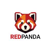 rojo panda logo diseño estilo vector