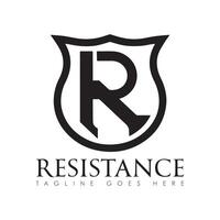 resistencia logo diseño, resistencia mínimo logo diseño, icono, negro y blanco color vector