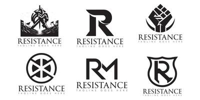 set of Resistances logo design, resistances minimal logo design, icon, black and white color vector