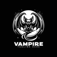 vampiro mínimo logo diseño, icono, ilustración vector