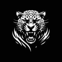 leopard illustration design black and white color vector