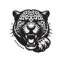 leopardo ilustración diseño negro y blanco color vector